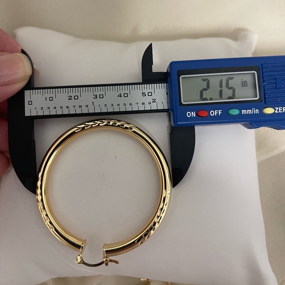 18k Gold Filled Large Hoop Earrings PRICE IS FIRM - Picture 4 of 6